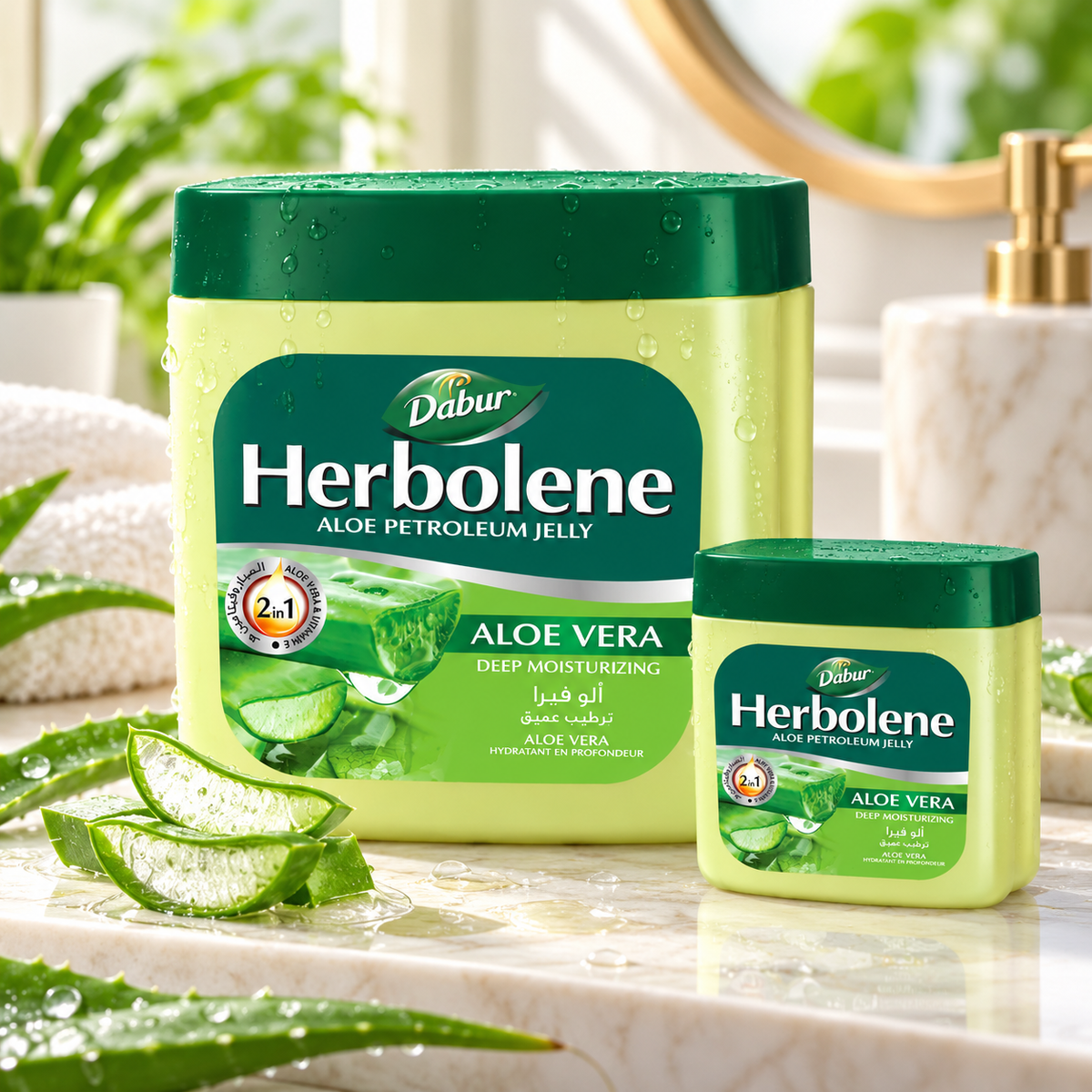 Dabur Herbolene Aloe Petroleum Jelly Value Pack – 425ml 4pcs + 115ml 4pcs