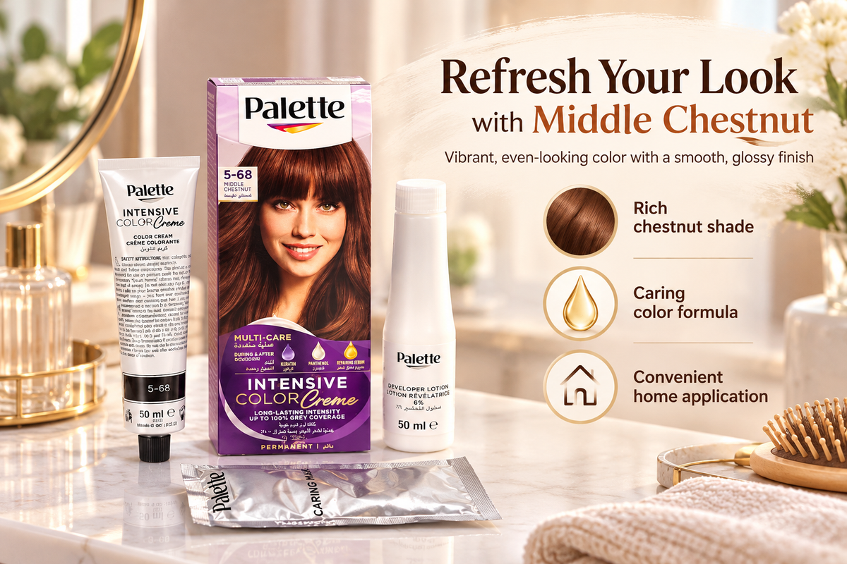 Palette ICC Middle Chestnut 5-68 – Long-Lasting Hair Color 4pcs