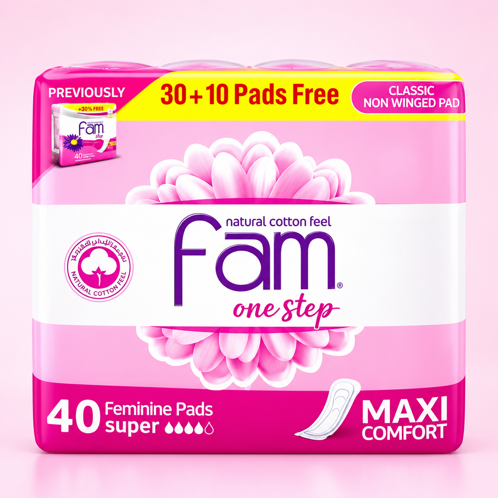 Fam Maxi Pads One Step Pink 40PC x 2pack  – Comfortable Everyday Protection