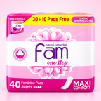 Fam Maxi Pads One Step Pink 40PC x 2pack  – Comfortable Everyday Protection