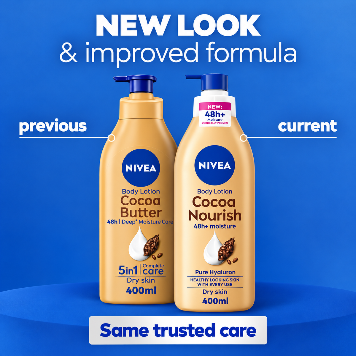 Nivea Cocoa Butter Body Lotion 400ml 2pcs  – 48H Deep Moisture Care