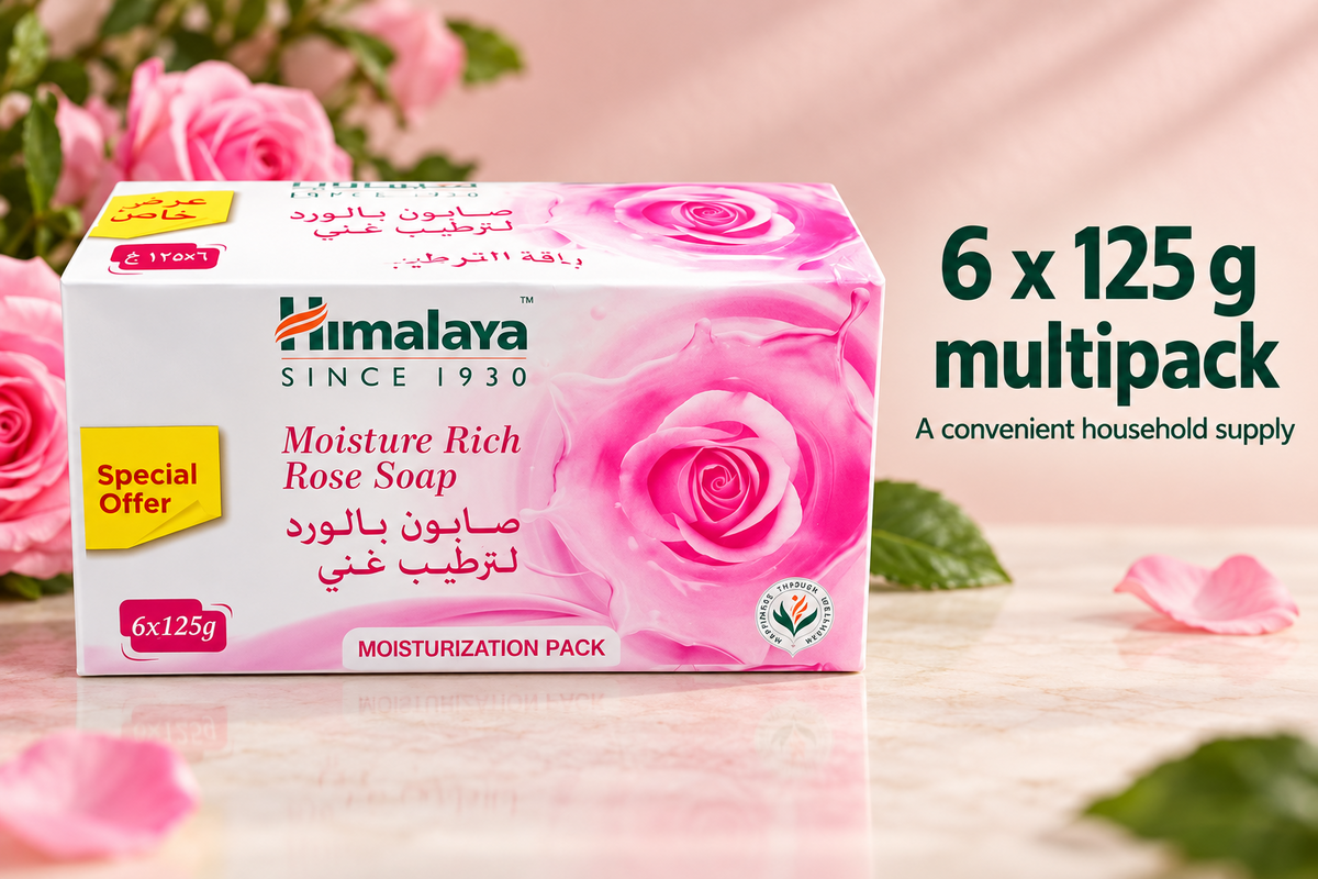 Himalaya Moisture Rich Rose Soap – 6 × 125 g Multipack (3 packs 18pcs)