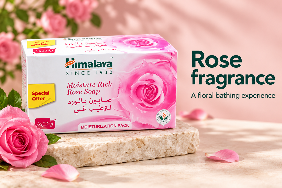 Himalaya Moisture Rich Rose Soap – 6 × 125 g Multipack (3 packs 18pcs)