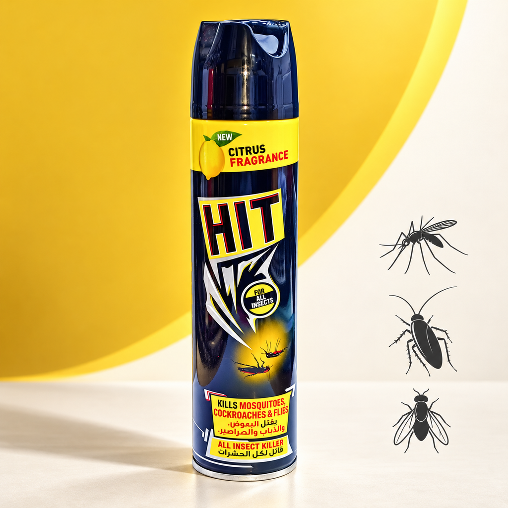 HIT Black Insect Killer Spray – Citrus Fragrance, 300 ml