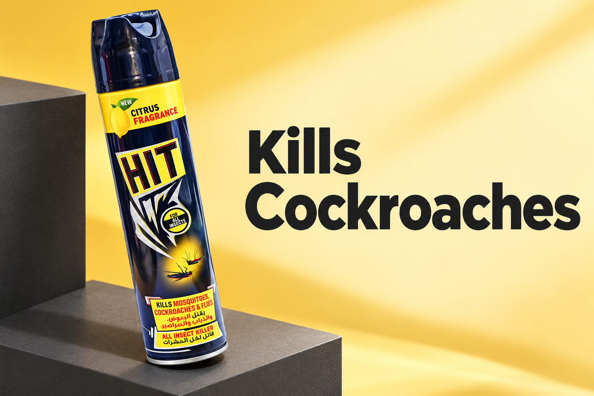 HIT Black Insect Killer Spray – Citrus Fragrance, 300 ml