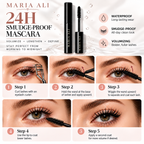 Big Gel Waterproof Mascara by MARIA ALI -Volumising & Long-Lasting 24-Hour Wear up 12x Volume Smudge-Proof Black