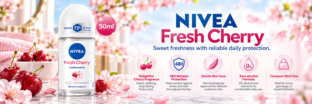 Nivea Women's Fresh Cherry Scent Antiperspirant Care - 50 ml Roll-On