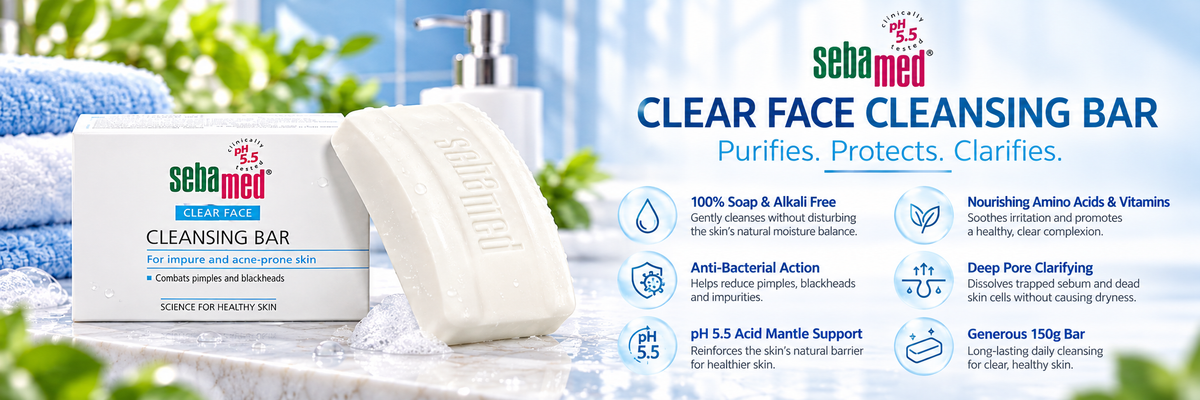 Sebamed Clear Face Cleansing Bar Soap for Acne-Prone Skin | 150g