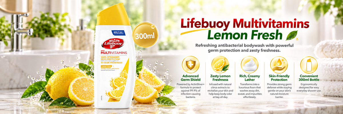 Lifebuoy Lemon Fresh Anti-Bacterial Body Wash | 300 ml | Germ Protection
