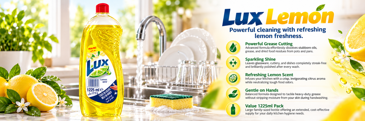 Lux Dishwashing Liquid | Lemon Fresh Scent | Value Pack 1225 ml