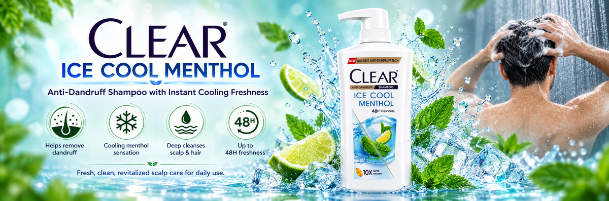 Clear Anti-Dandruff Ice Cool Menthol Shampoo 650ml