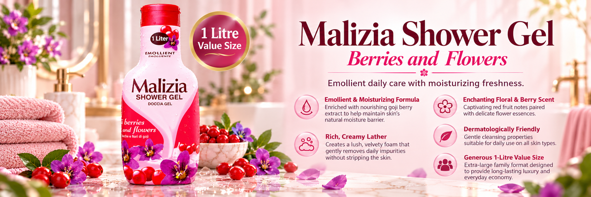 Malizia Emollient Bath Foam | Goji Berries & Flowers Scent | 1000 ml