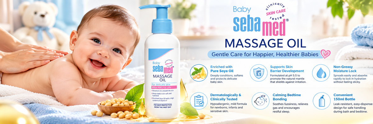 Sebamed Gentle Nourishing Baby Body Massage Oil for Sensitive Skin (150 ml)