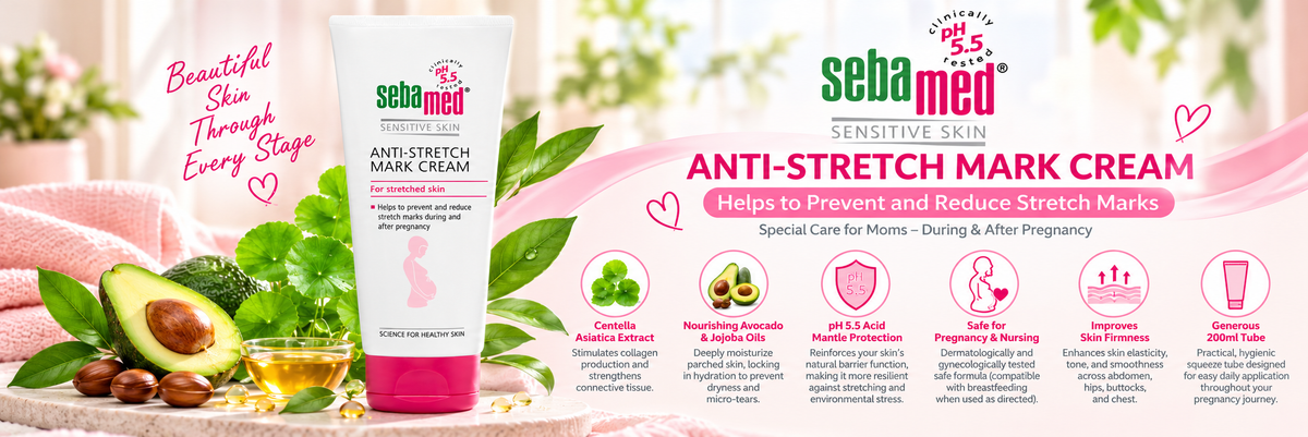 Sebamed Anti-Stretch Mark Cream with Centella Asiatica & Avocado Oil | 200ml
