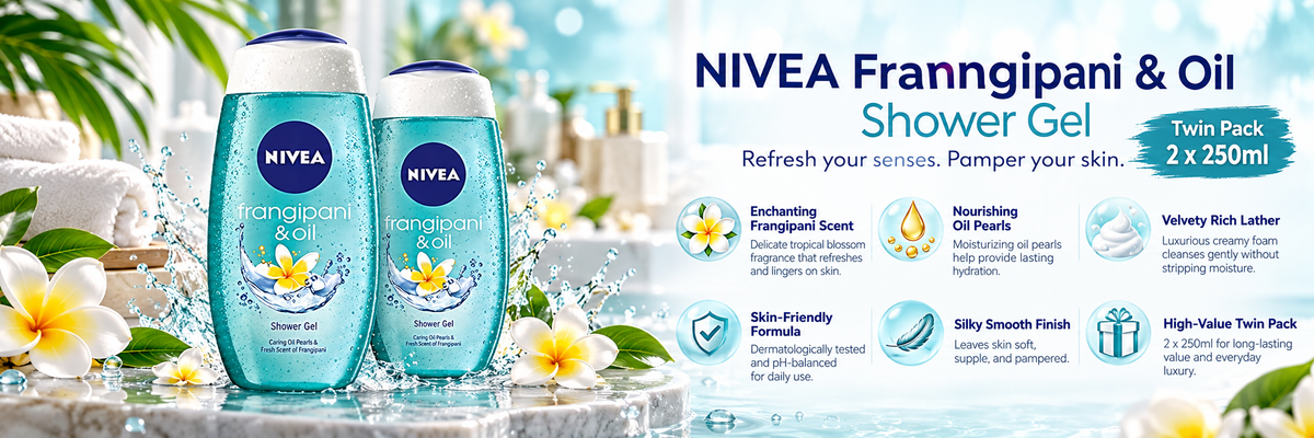 Nivea Care Shower Frangipani & Oil Moisturizing Gel | Twin Pack (2 x 250ml)