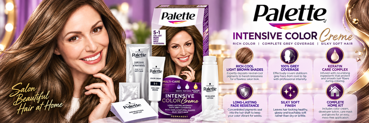 Schwarzkopf Palette Long-Lasting Nourishing Hair Color Cream - Cool Light Brown (5-1)