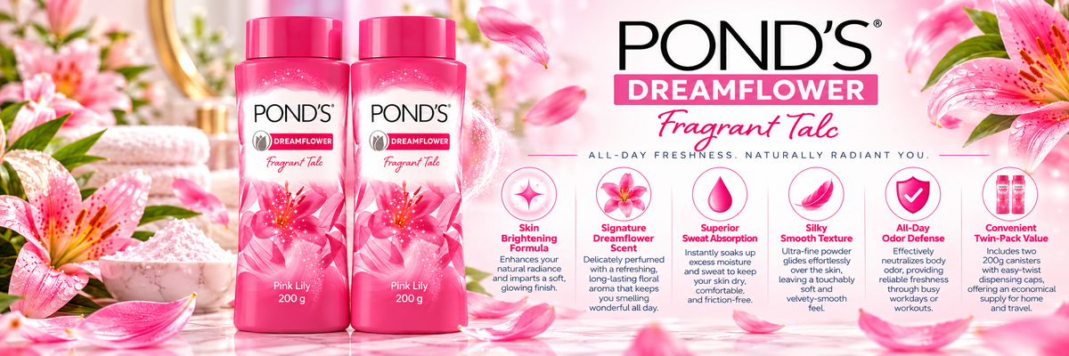 Pond's Soft Glow & Freshness Talc with Brightening Formula - 400g Total (2x200g)