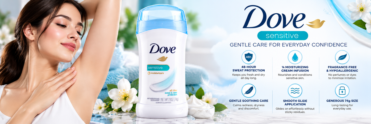 Dove Advanced Care Sensitive Skin Antiperspirant Deodorant Stick | 74g