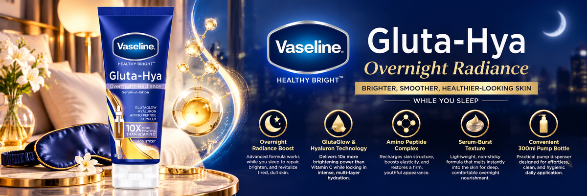 Vaseline Healthy Bright Gluta-Hya Night Repair Body Lotion - 300 ml