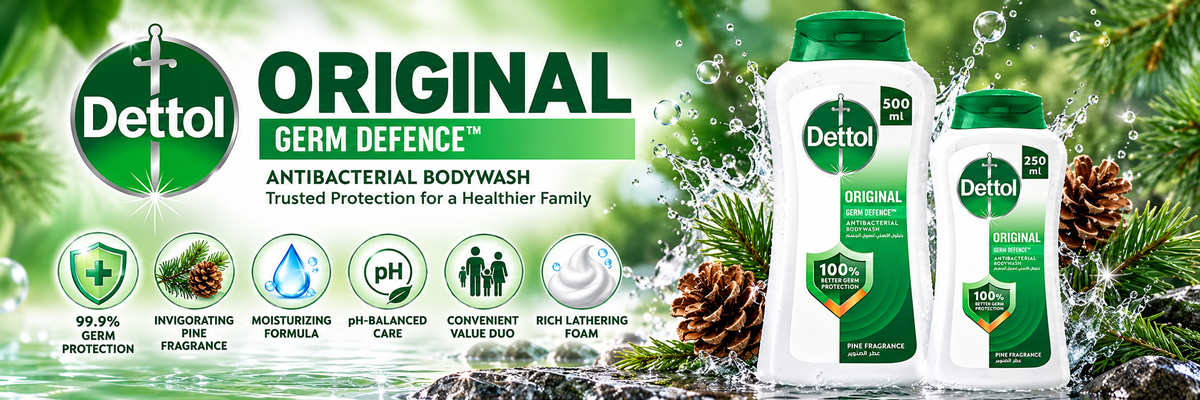 Dettol Germ Protection Shower Gel Set - Pine Fresh (250ml & 500ml Combo)