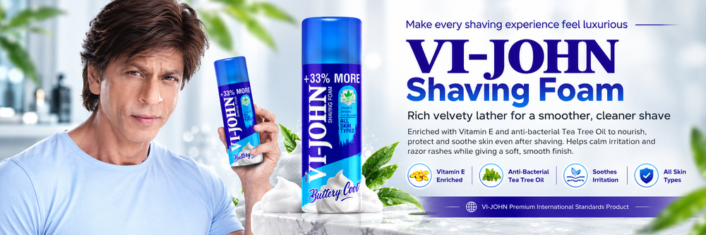 VI - JOHN Shaving Foam For Men,All Skin Type Shaving Foam (400Gm Each-Pack Of 2)