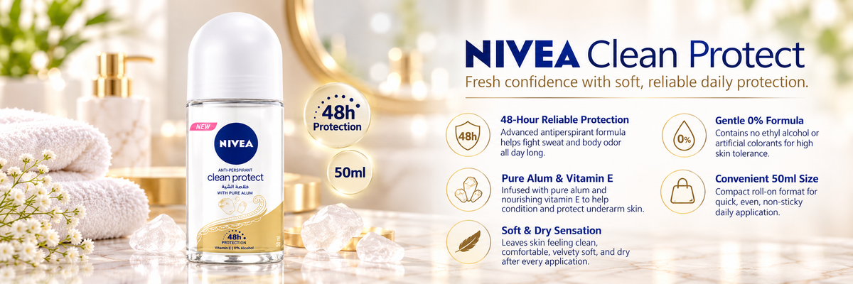 Nivea Women's Clean Protect Deodorant - 48H Long-Lasting Dryness (50 ml)