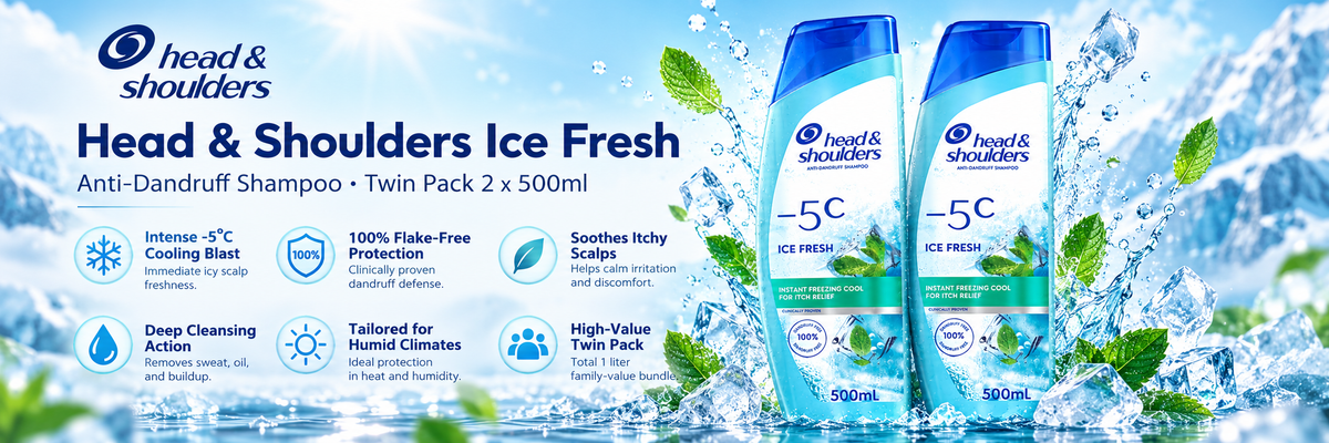 Head & Shoulders -5°C Ice Fresh Anti-Dandruff Shampoo | Value Pack 2 x 500ml