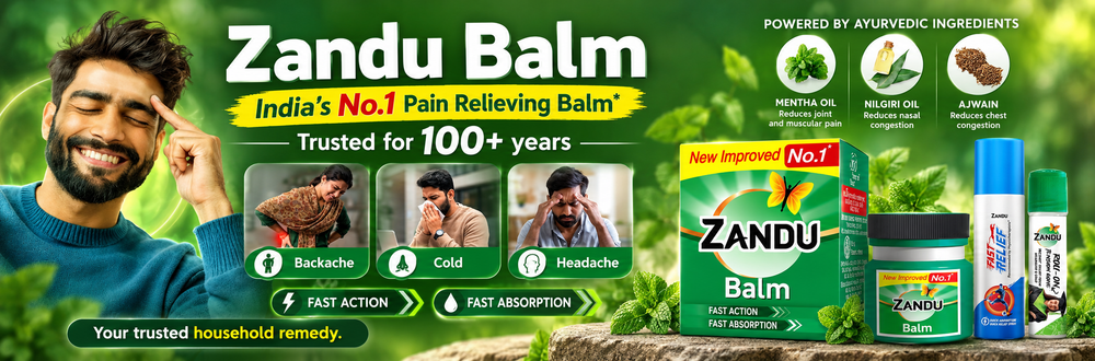Zandu Balm, 50ml x Pack of 2, Effective relief from Headache, Body Pain, Sprain and Cold