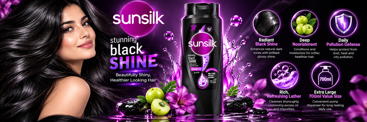 Sunsilk Black Shine Hair Shampoo - Extra Large Value Bottle (700ml)
