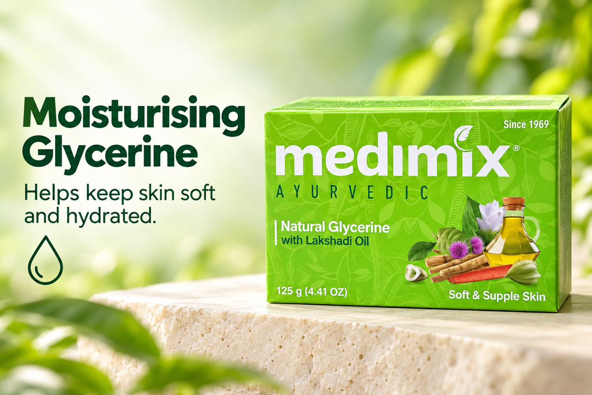 Medimix Natural Glycerine Ayurvedic Soap with Lakshadi Oil – 125g (1x10 pcs)