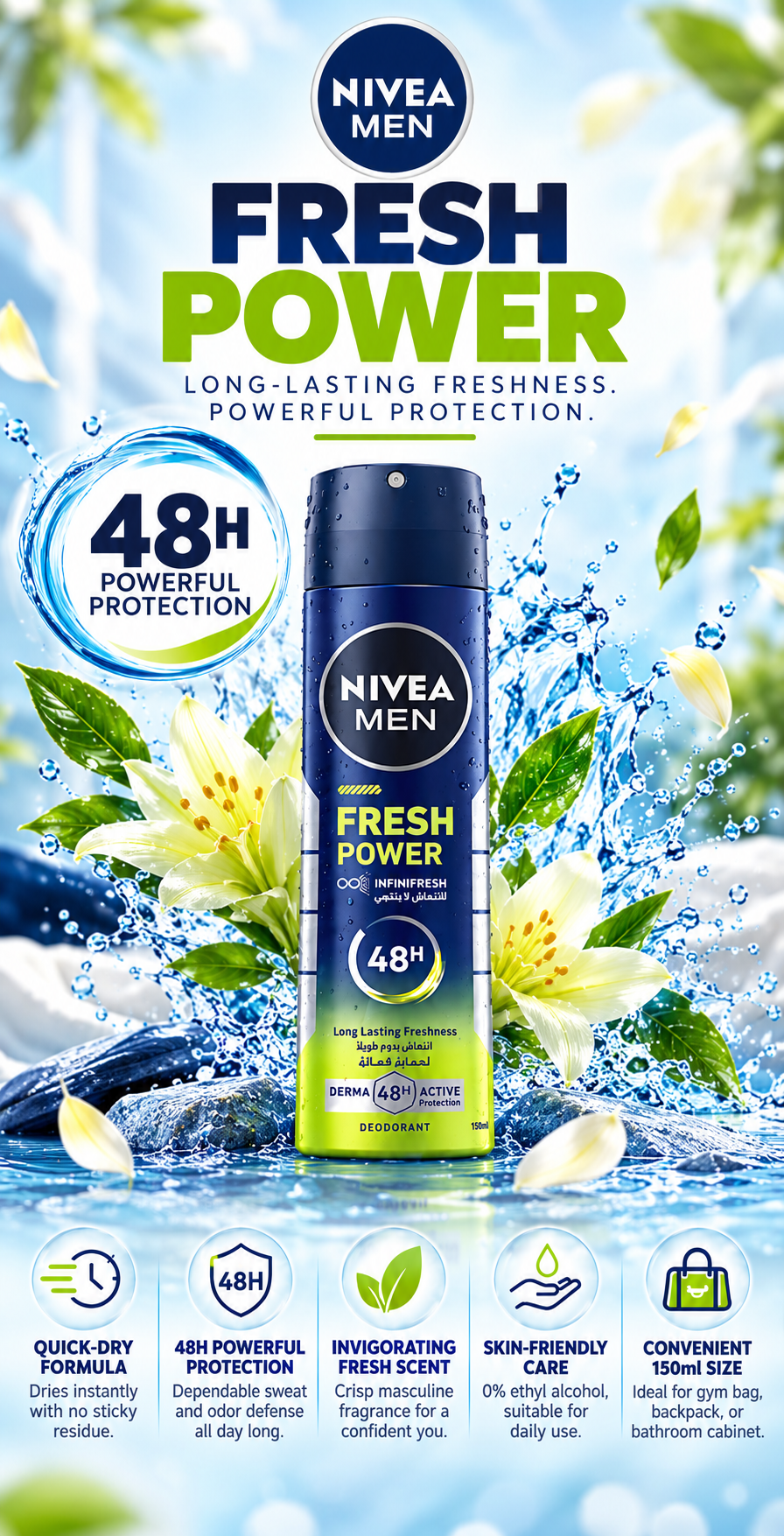 NIVEA Men Fresh Power Deodorant Spray | 150ml