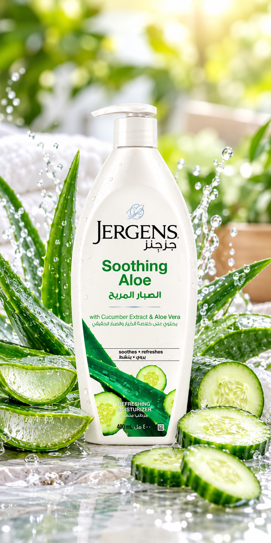 Jergens Soothing Aloe Vera & Cucumber Extract Moisturizer (400ml)