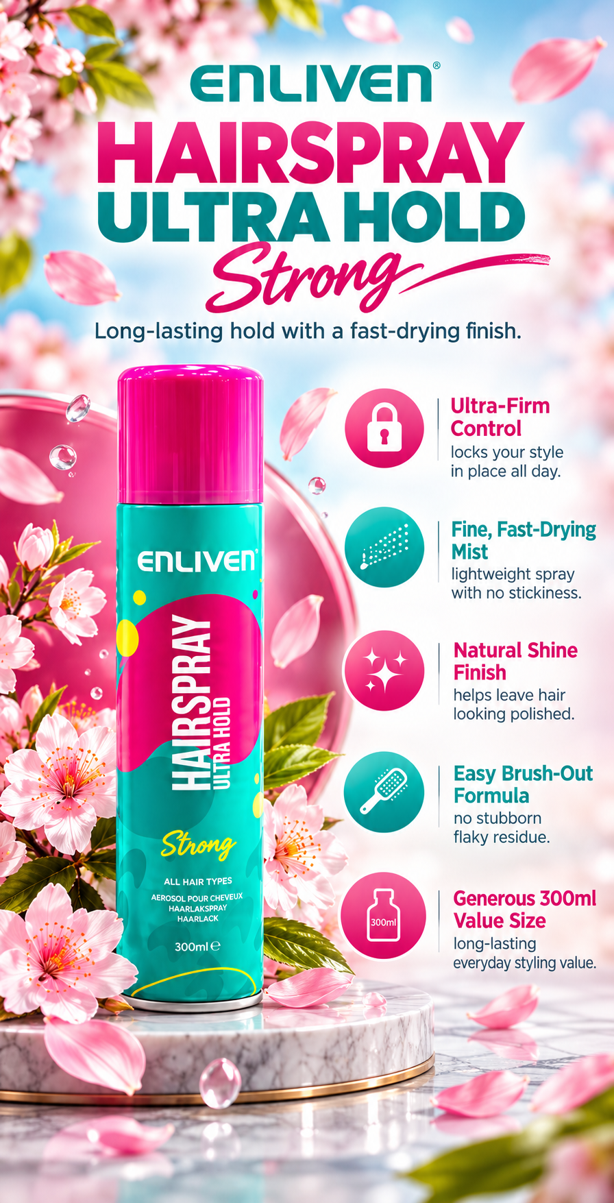 Enliven Ultra Hold Hairspray | 300ml