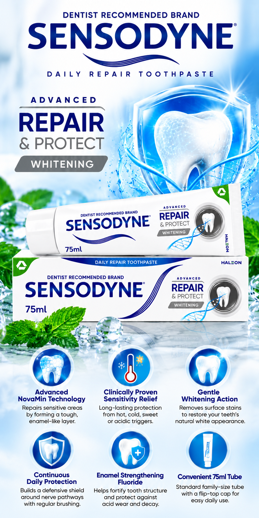 Sensodyne Advanced Repair & Protect Whitening Toothpaste | 75ml