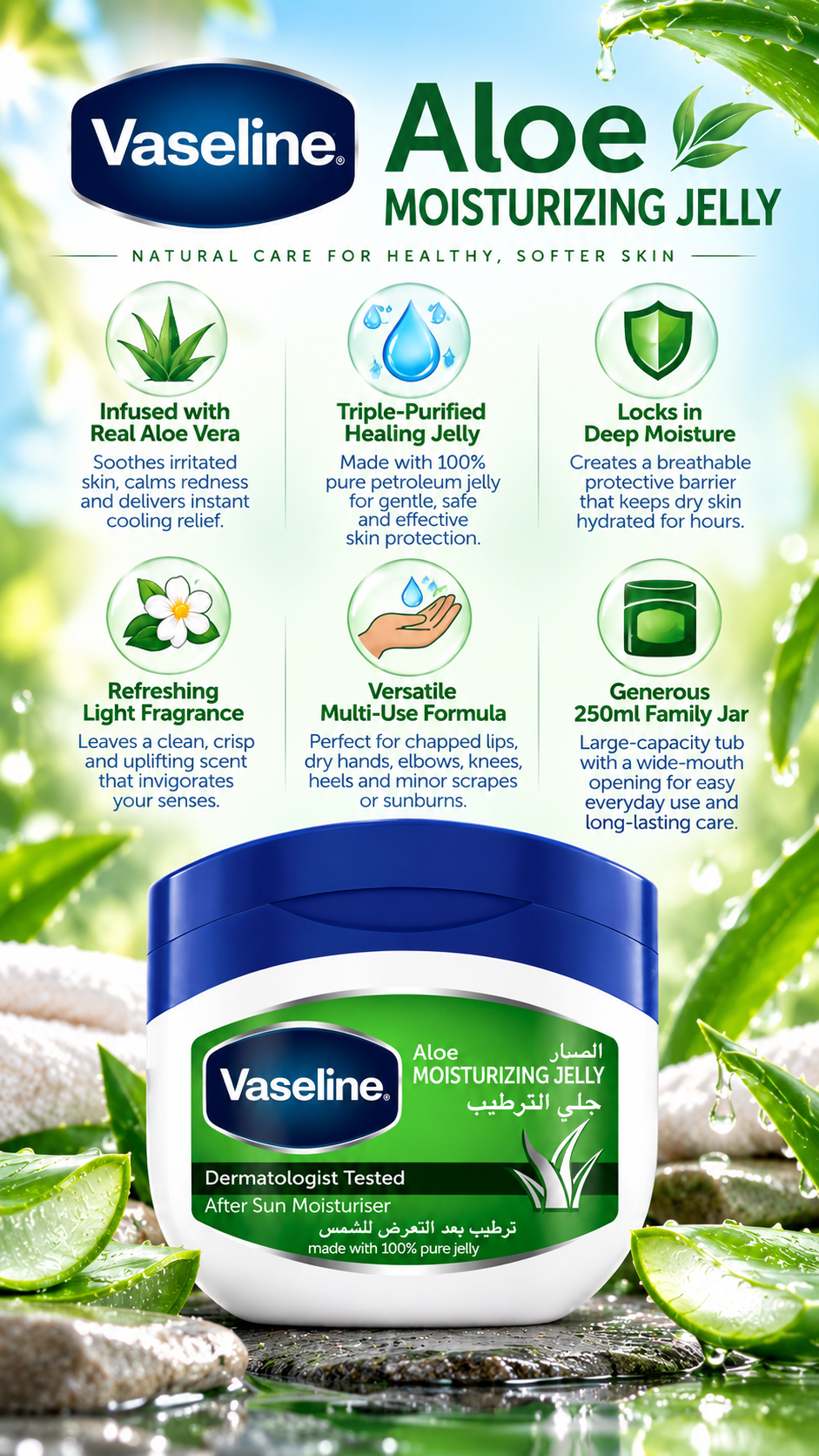 Vaseline Intensive Care Healing Jelly with Aloe Vera Extract (250 ml)