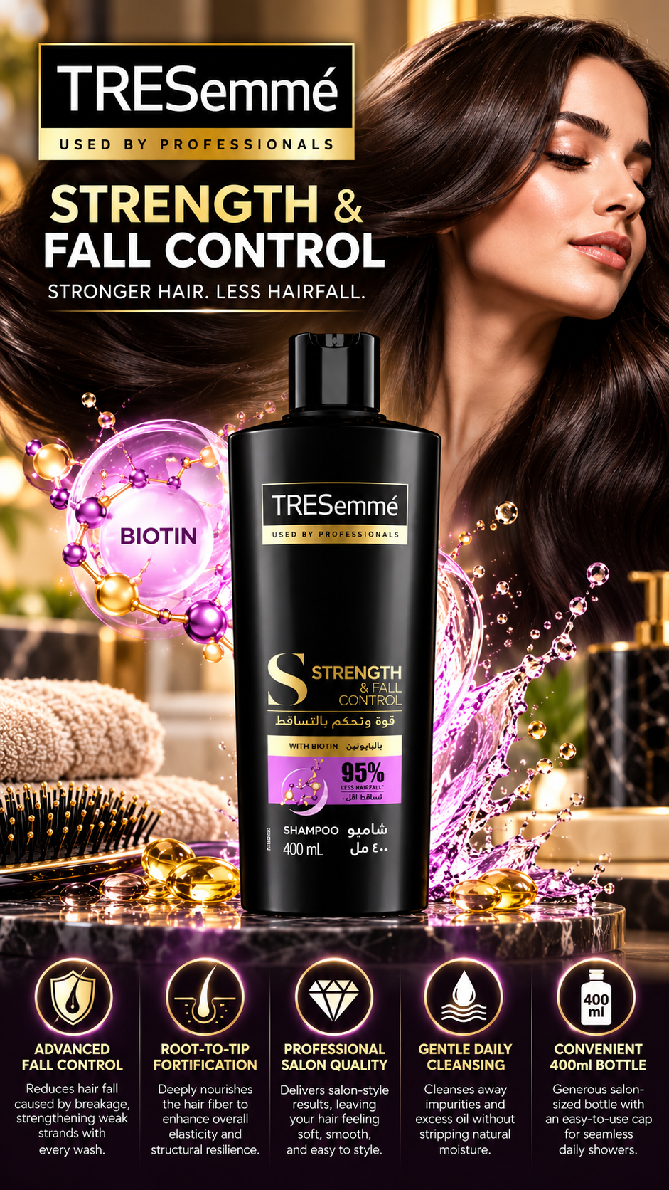 TRESemme Hair Fall Defense Shampoo - Strengthening Care (400 ml)