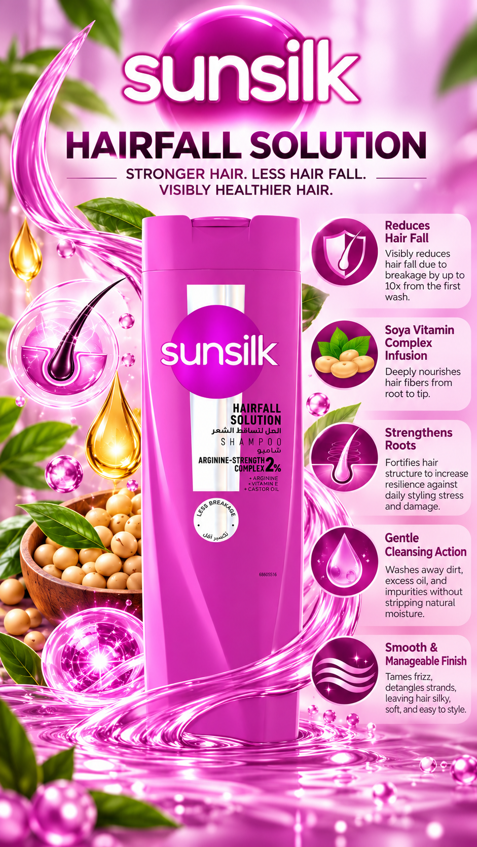 Sunsilk Hair Fall Solution Strengthening Shampoo | 400ml