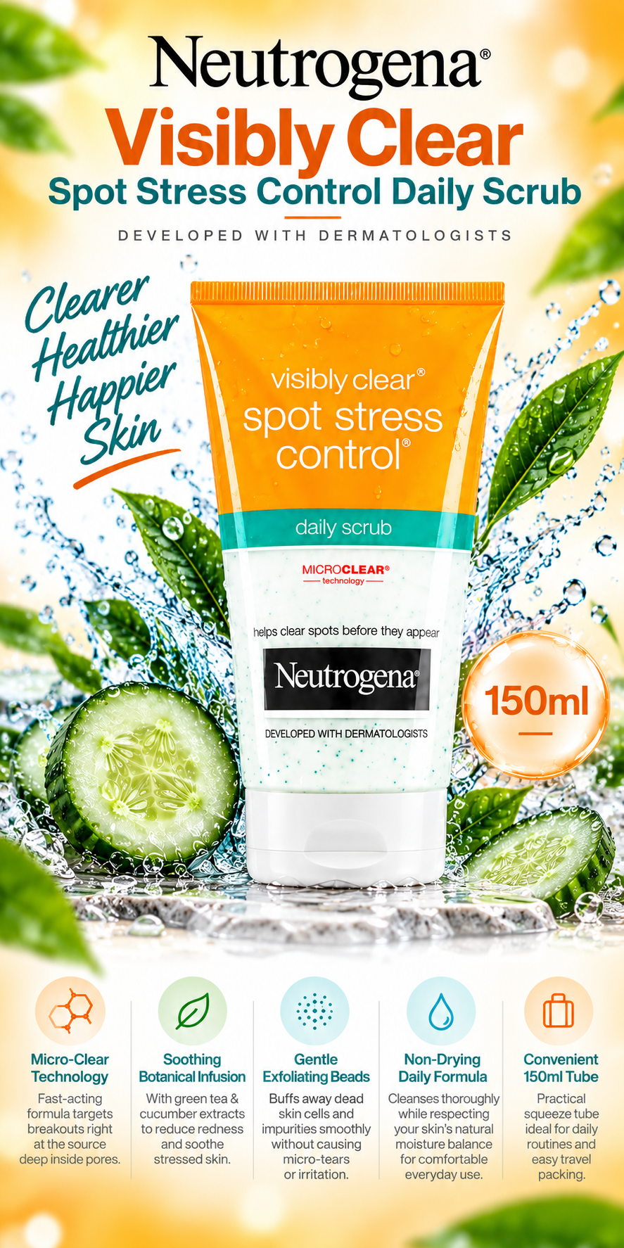 Neutrogena Visibly Clear Spot Stress Control Daily Scrub | 150ml