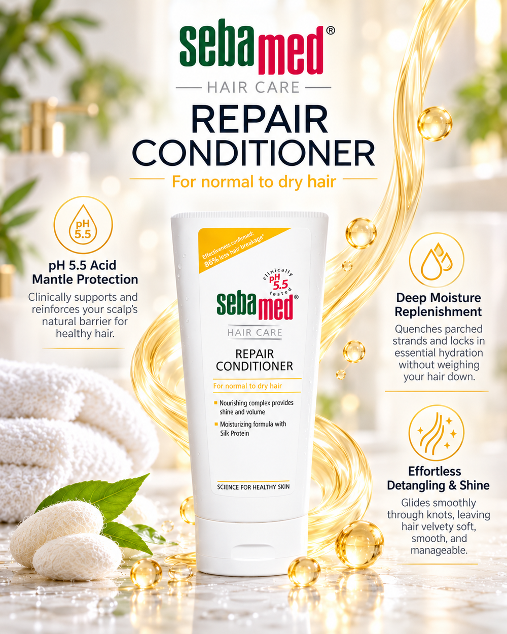 Sebamed Dermatological Scalp Care & Hair Repair Conditioner - 200 ml