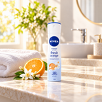 NIVEA Fresh Orange Antiperspirant Body Spray for Women – 48-Hour Protection, Quick-Dry Formula, 150ml x 3psc