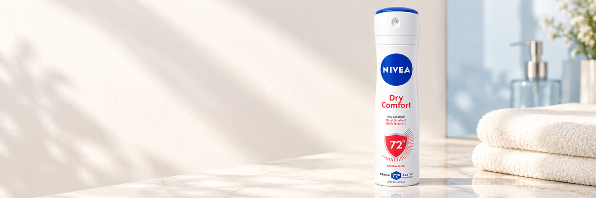 NIVEA Dry Comfort Antiperspirant Deodorant Spray, 72h Protection – 150ml (1x4 pcs)