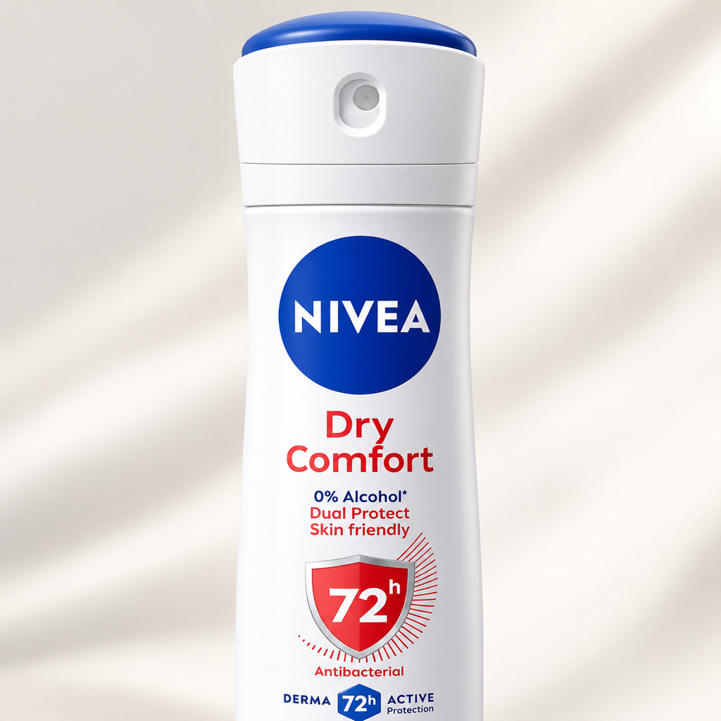 NIVEA Dry Comfort Antiperspirant Deodorant Spray, 72h Protection – 150ml (1x4 pcs)
