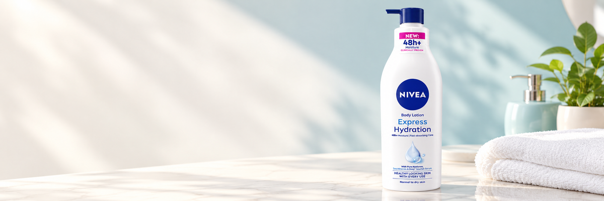 NIVEA Express Hydration Body Lotion – 48h+ Moisture, 400ml (1x3 pcs)