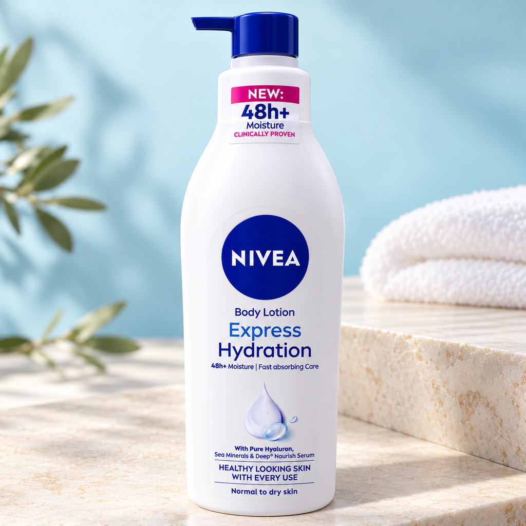 NIVEA Express Hydration Body Lotion – 48h+ Moisture, 400ml (1x3 pcs)