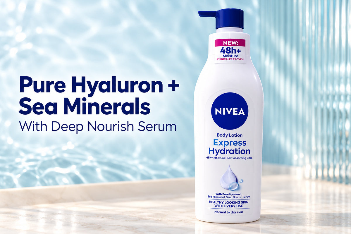 NIVEA Express Hydration Body Lotion – 48h+ Moisture, 400ml (1x3 pcs)