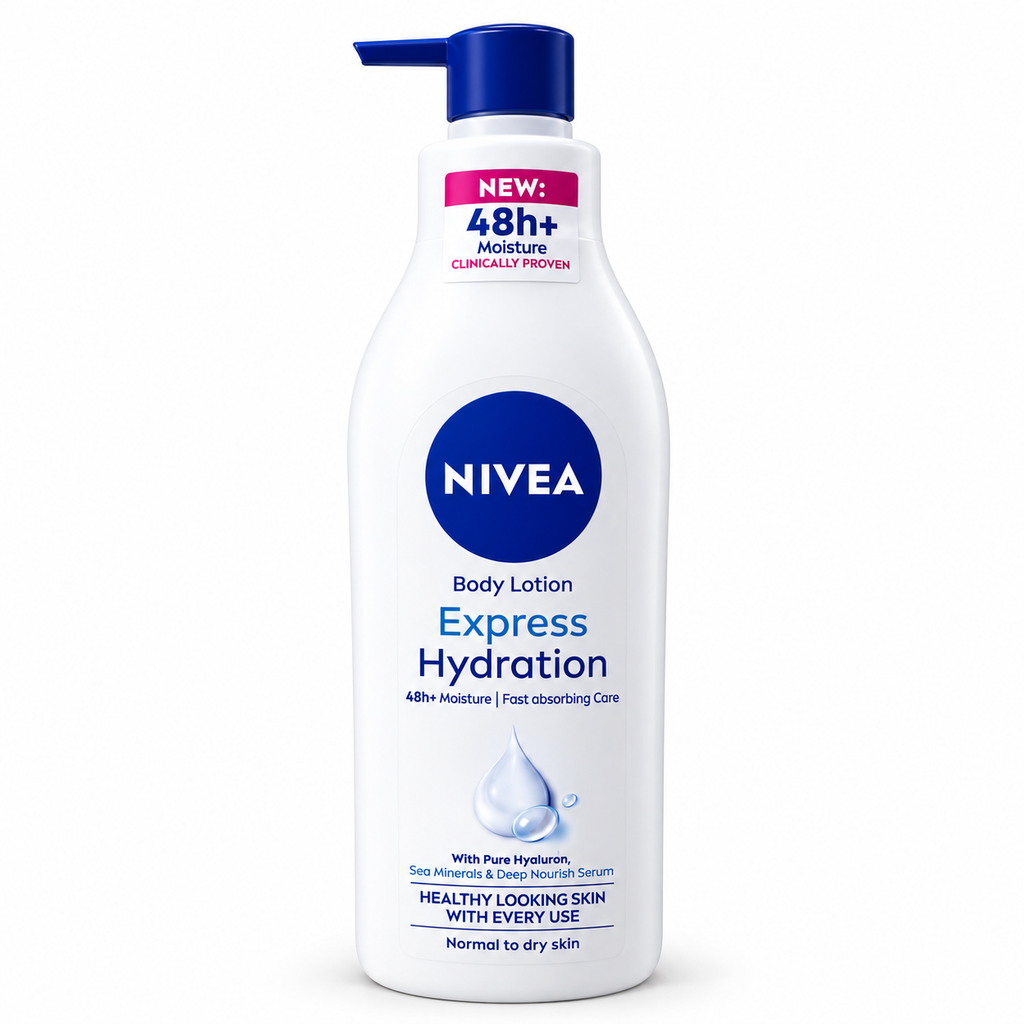NIVEA Express Hydration Body Lotion – 48h+ Moisture, 400ml (1x3 pcs)