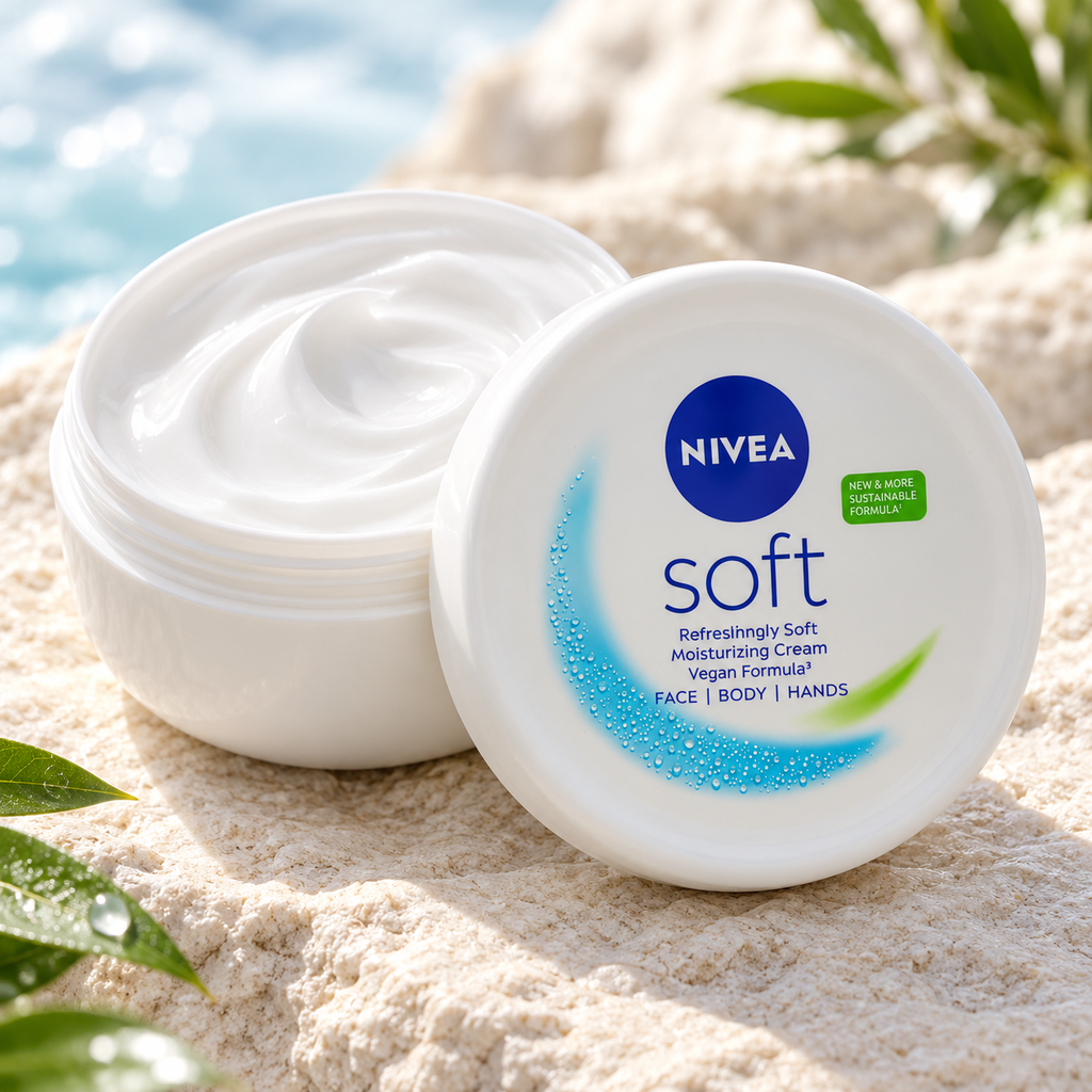 NIVEA Soft Moisturizing Cream for Face, Body & Hands – 300ml (1x3 pcs)