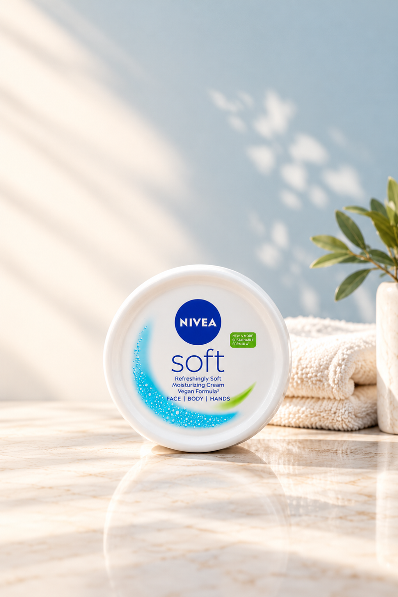 NIVEA Soft Moisturizing Cream for Face, Body & Hands – 300ml (1x3 pcs)