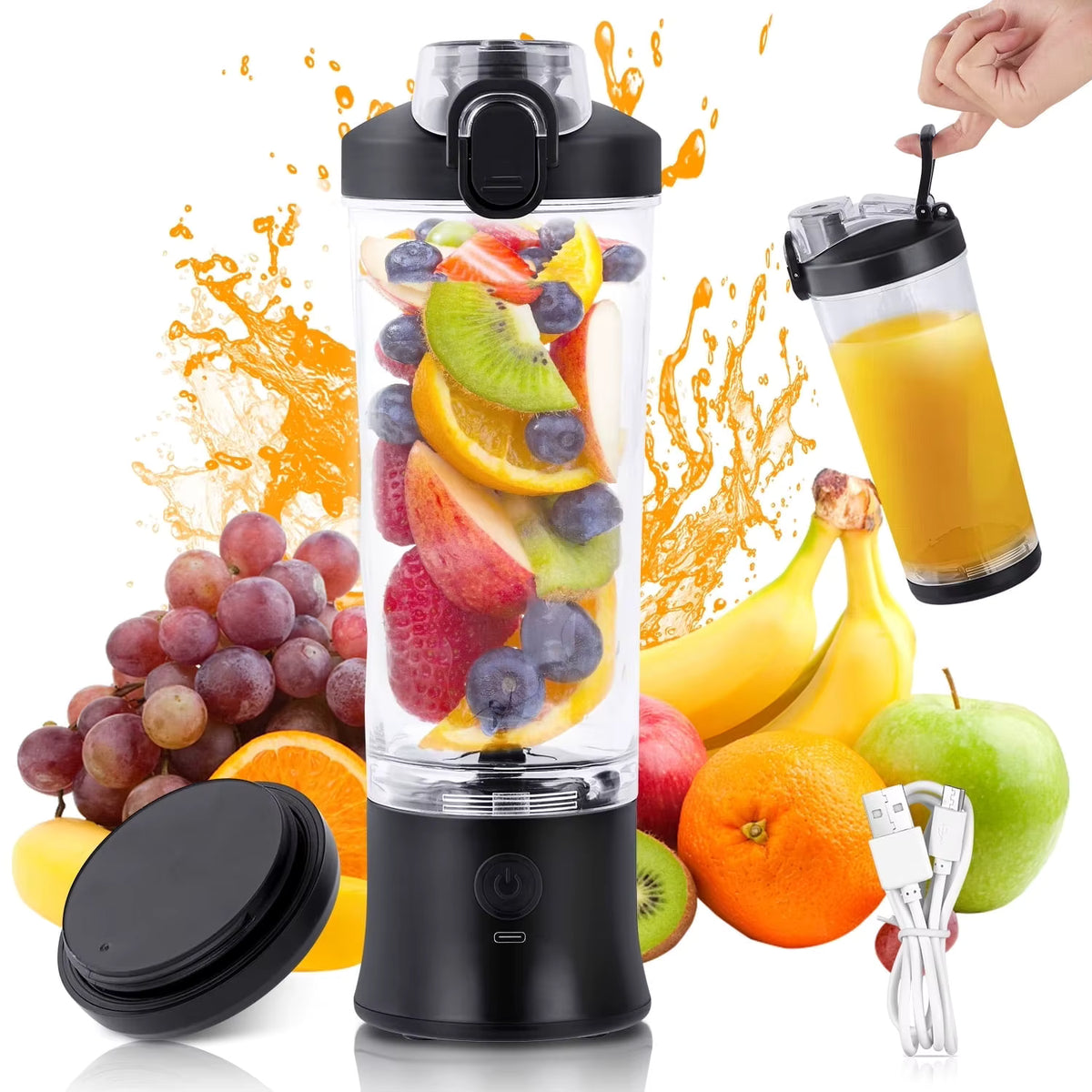 Portable Electric Blender – Compact Smoothie & Juice Maker for Travel & Gym