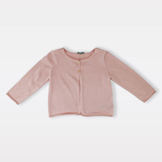 Nanos Baby Soft Pink Knit Button-Up Cardigan Jacket